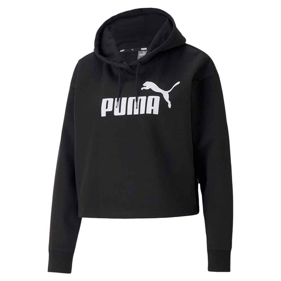Puma Essentials Cropped Logo Hoodie Women’s Black US Size XS - Picture 1 of 13